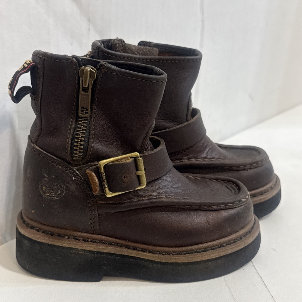 Georgia Boot Brown Casual Classic Outdoor Leather Boots Shoes Little Boys 9 M